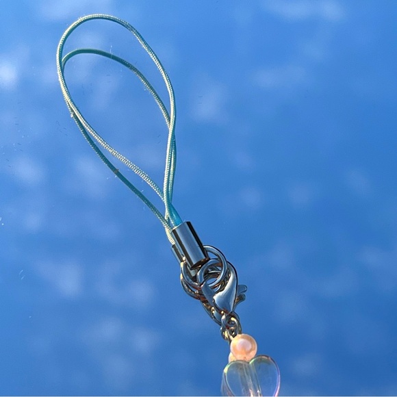 Handmade Sanrio Hello Kitty Kawaii Blue Cell Phone Strap Charm Y2k Frutiger Aero - Picture 3 of 3